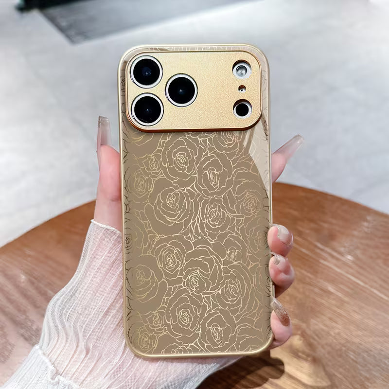Artistic Golden Thread Rose Pattern Case