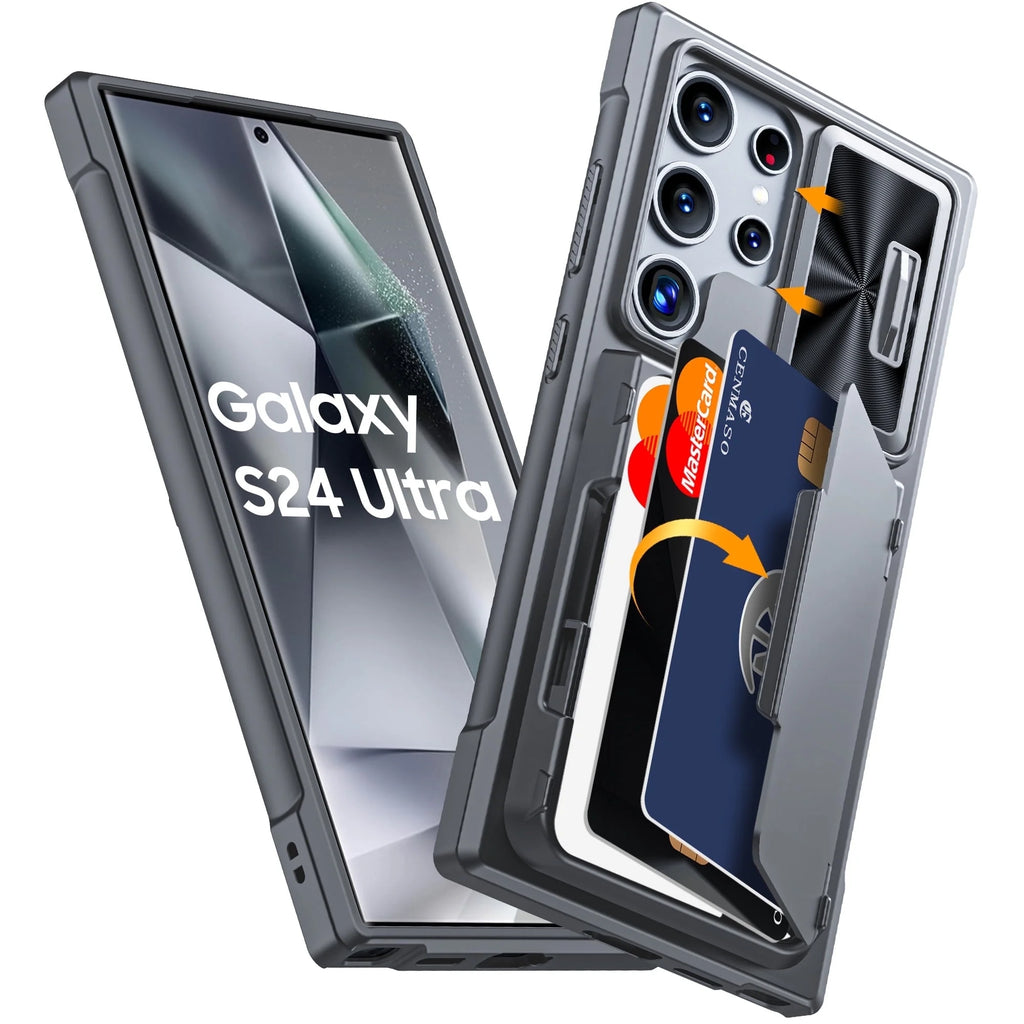 Galaxy S Series - Shockproof Silicone Case With Card Holder