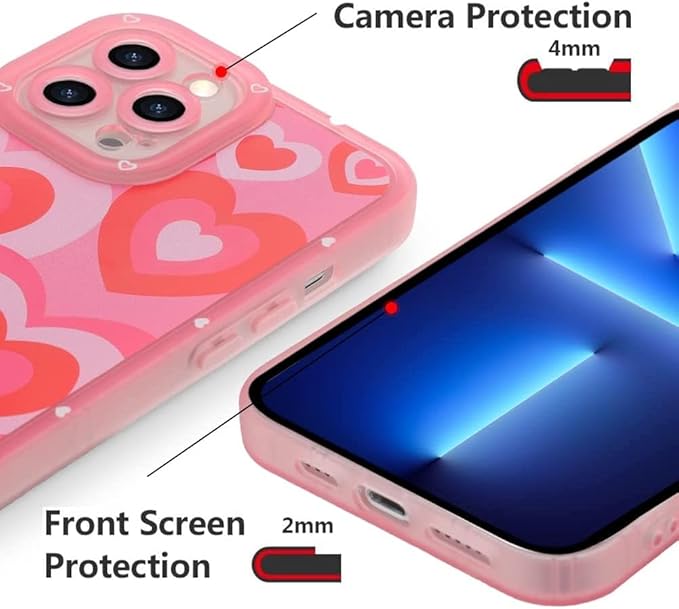 Pink Love Hearts Pattern Case