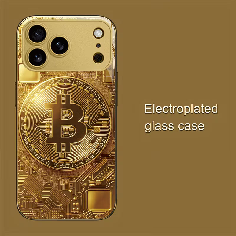 Golden Bitcoin Emblem Case
