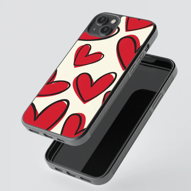 Heart Sketch Pattern Case