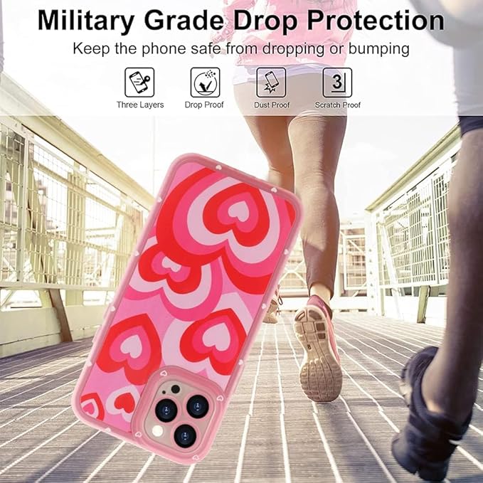 Pink Love Hearts Pattern Case