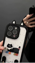 iPhone - Cute Cat Case With Lanyard