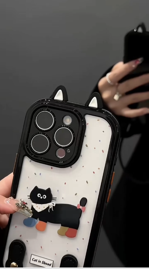 iPhone - Cute Cat Case With Lanyard