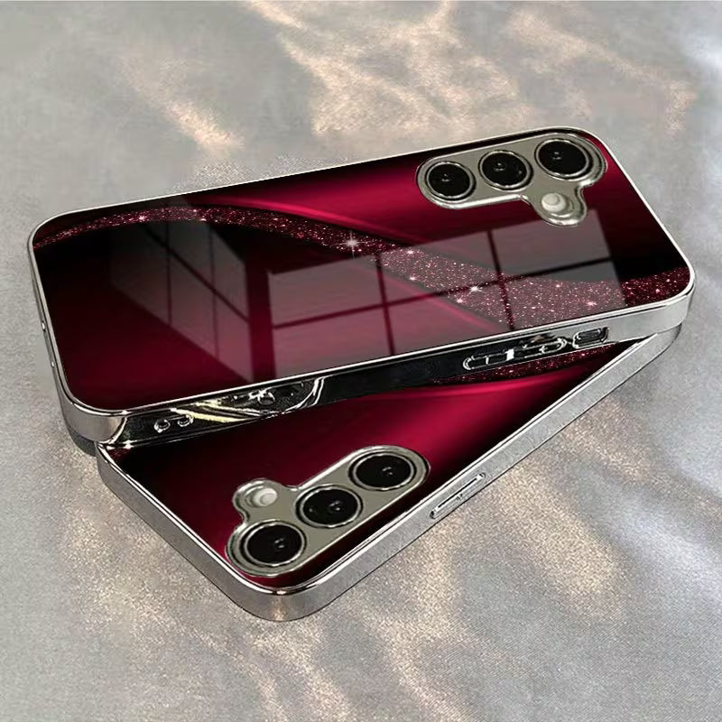 Crimson Glitter Pattern Case