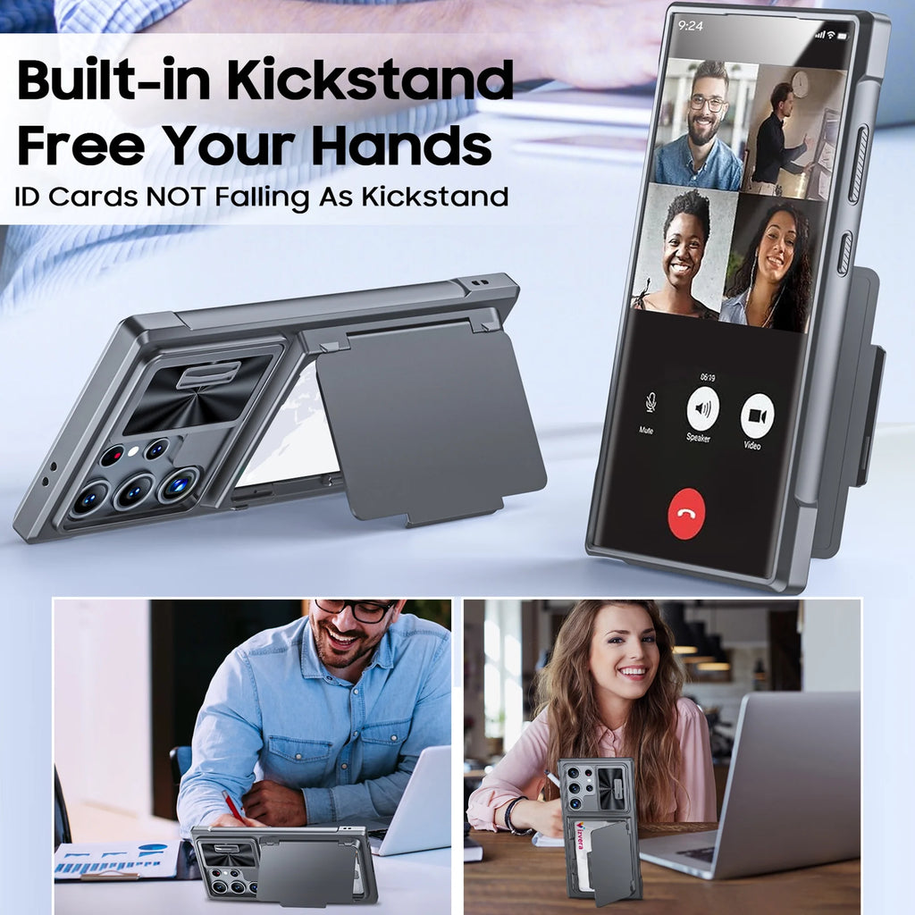 Galaxy S Series - Shockproof Silicone Case With Card Holder