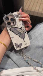 iPhone - Luxury Butterfly Case With Lanyard