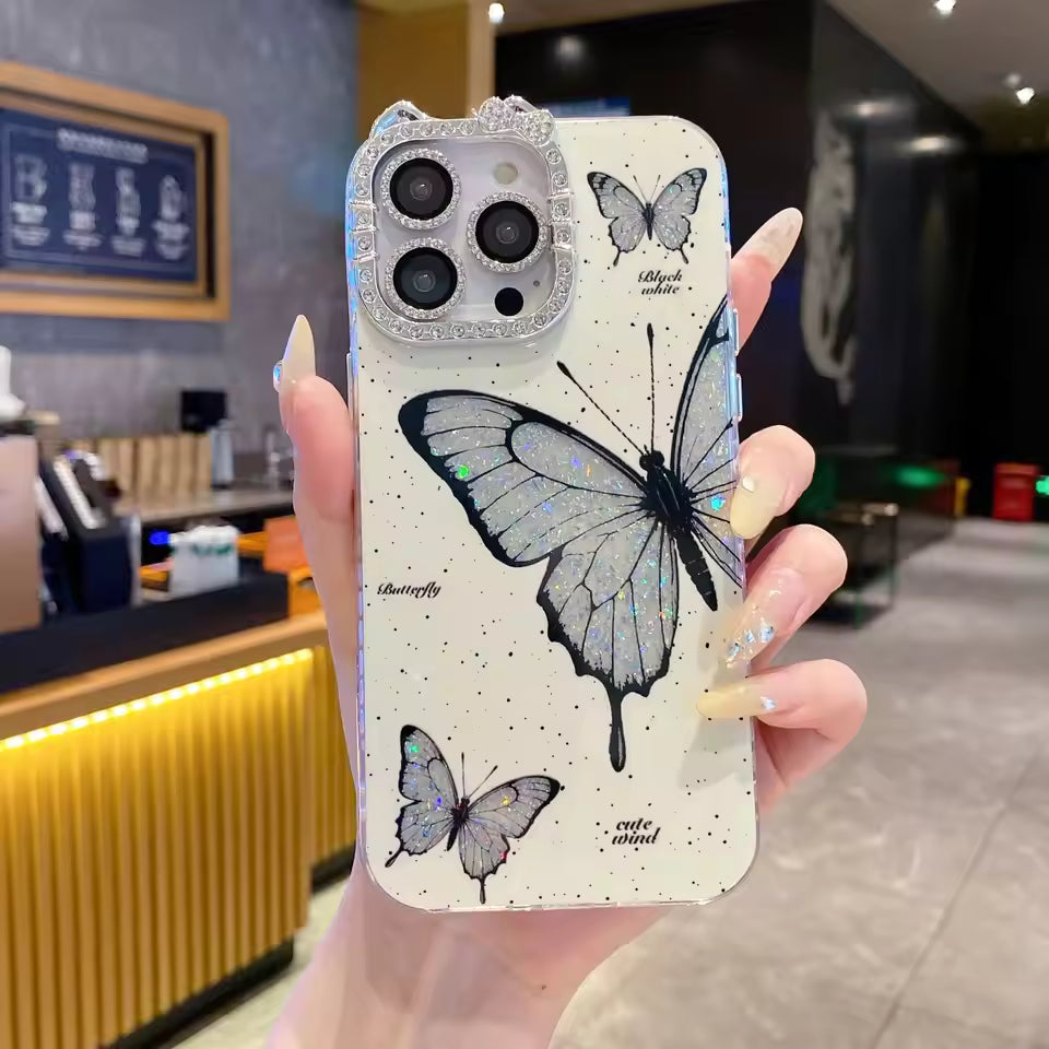 iPhone - Luxury Butterfly Case With Lanyard