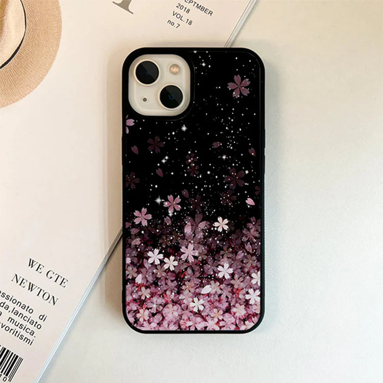 Mix White Flower Glass Case