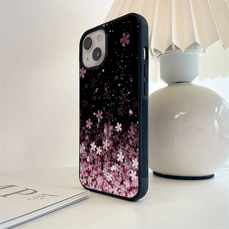 Mix White Flower Glass Case