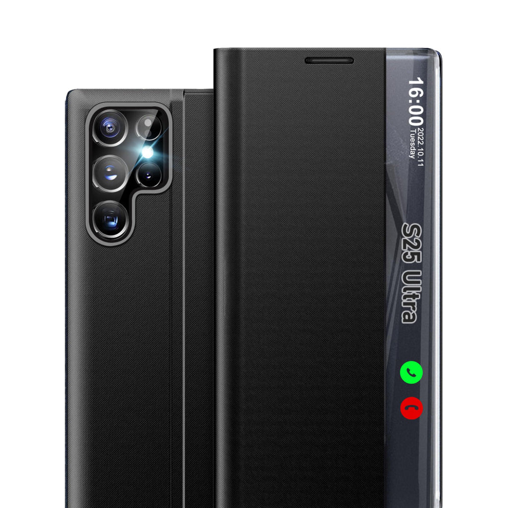 Galaxy S25 Series - PU Clear View Window Slim Mirror Case