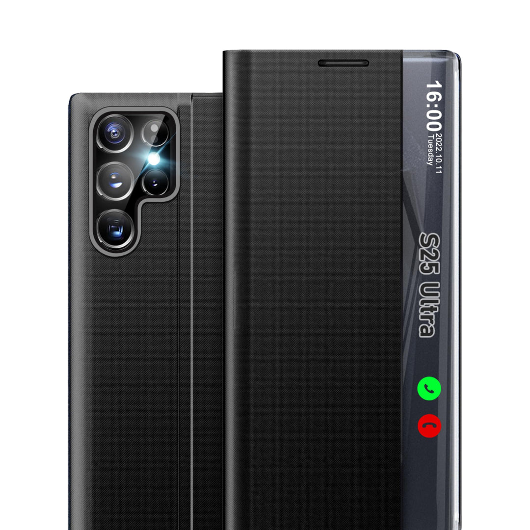 Galaxy S25 Series - PU Clear View Window Slim Mirror Case