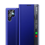 Galaxy S25 Series - PU Clear View Window Slim Mirror Case