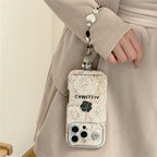 iPhone - Luxury Camellia Case with Pearl Lanyard