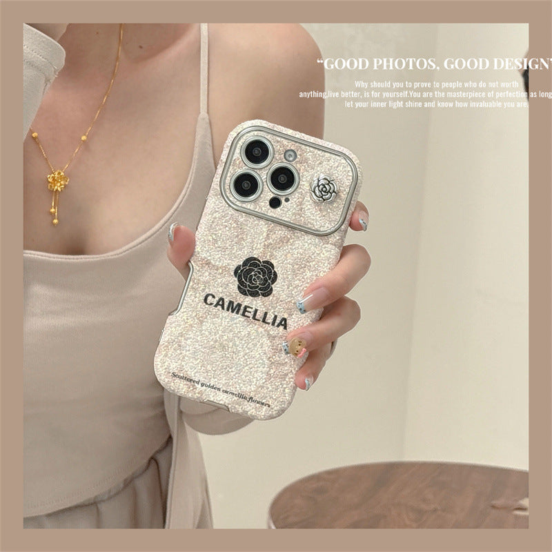 iPhone - Luxury Camellia Case with Pearl Lanyard