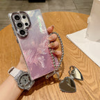 Galaxy S Series - Mirror Heart Stardust Charm Case With Lanyard