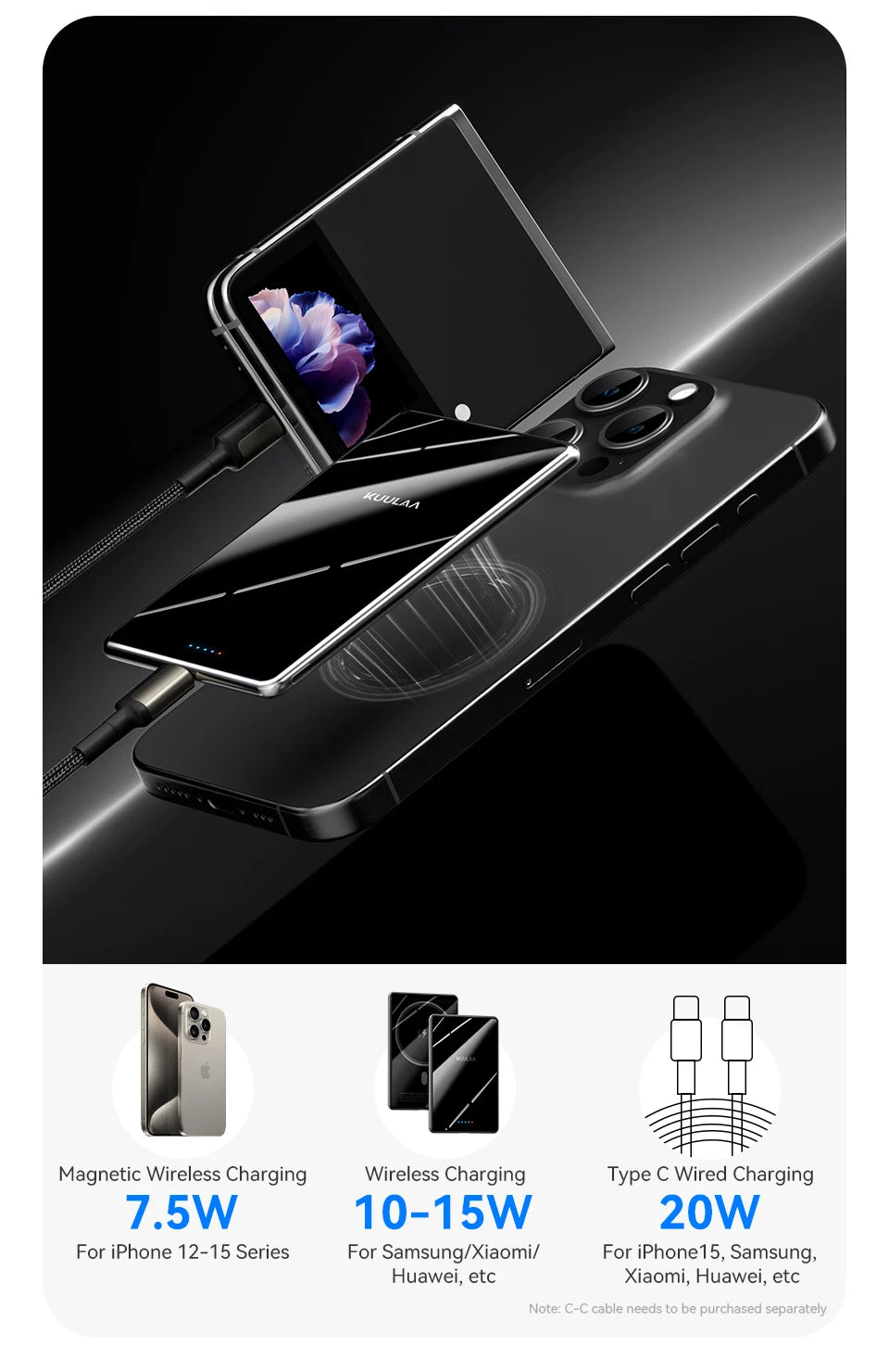 MagOn Wireless Fast Charging Power Bank 5000mAh 20W