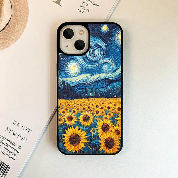 Sun Flower Night Stery Glass Case