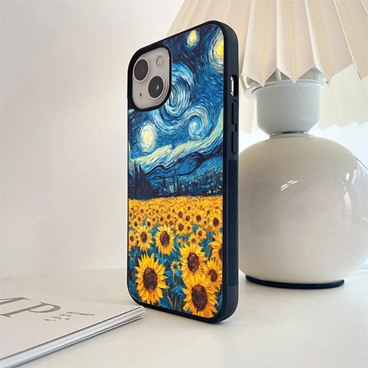 Sun Flower Night Stery Glass Case