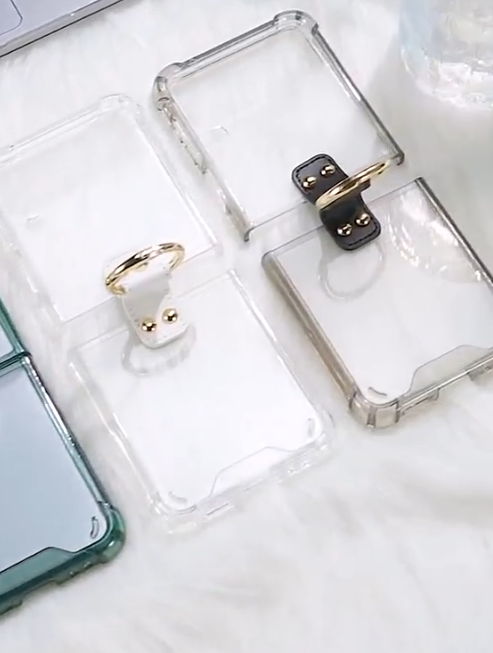 Protective Clear Case with Ring Holder for Samsung Galaxy Z Flip Series