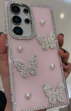 Pink Butterfly Diamond Case