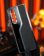 Carbon Texture and Electroplated Foldable Phone Case