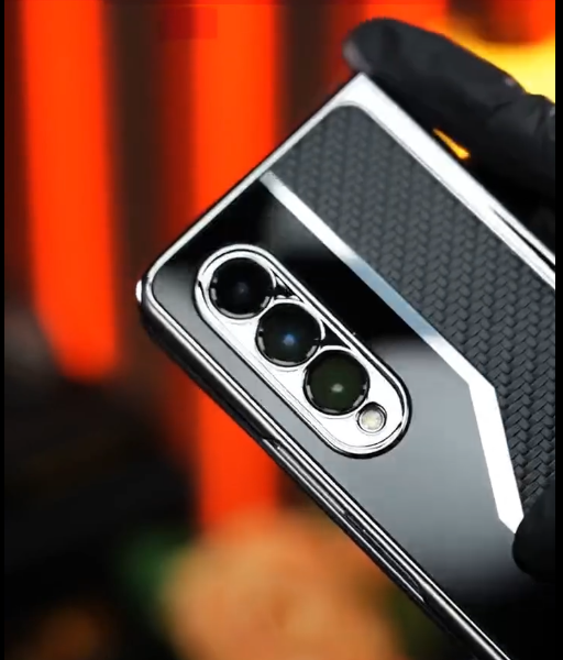 Carbon Texture and Electroplated Foldable Phone Case