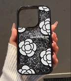 iPhone - Camellia Flower Liquid Glitter Case