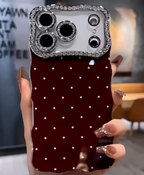 iPhone - Maroon Red Polka Dot Case