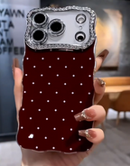 iPhone - Maroon Red Polka Dot Case