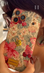 iPhone - Retro Floral Flower Corduroy Fabric