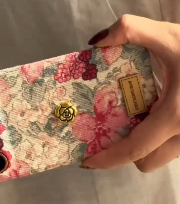 iPhone - Retro Floral Flower Corduroy Fabric