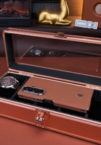 Galaxy Z Fold Series - Premium Brown Leather-Textured Phone Case