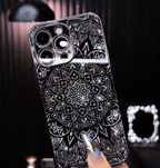 iPhone - Mystic Mandala Black & White Clear Case