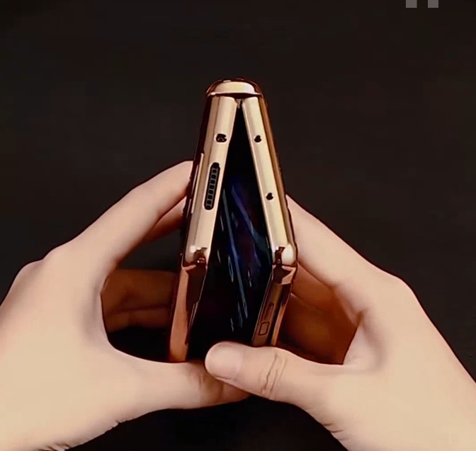 Galaxy Z Fold Series - Luxury Crocodile Leather Case with Gold Stand