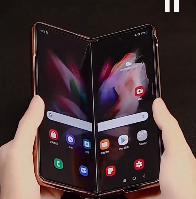 Galaxy Z Fold Series - Luxury Crocodile Leather Case with Gold Stand