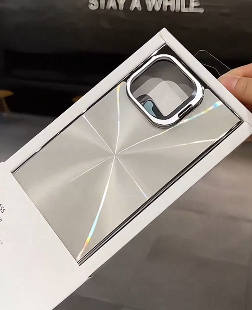 iPhone - Reflective Square Edge Phone Cover with Stand