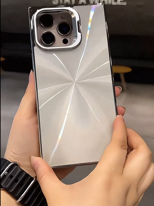 iPhone - Reflective Square Edge Phone Cover with Stand