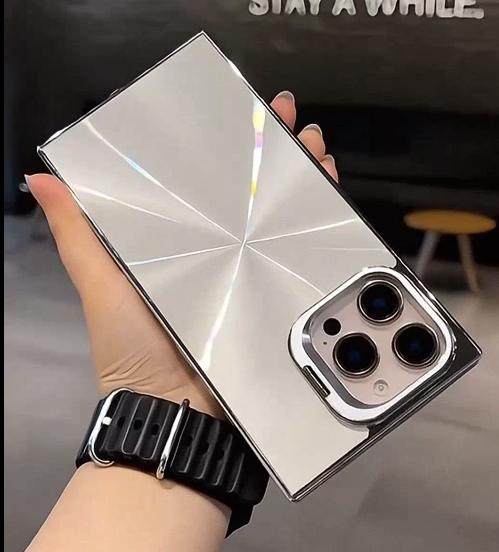 iPhone - Reflective Square Edge Phone Cover with Stand