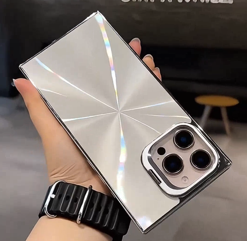 iPhone - Reflective Square Edge Phone Cover with Stand