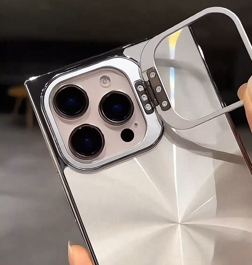 iPhone - Reflective Square Edge Phone Cover with Stand