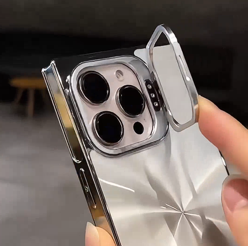 iPhone - Reflective Square Edge Phone Cover with Stand