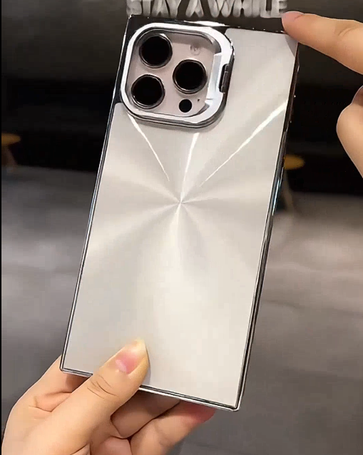 iPhone - Reflective Square Edge Phone Cover with Stand