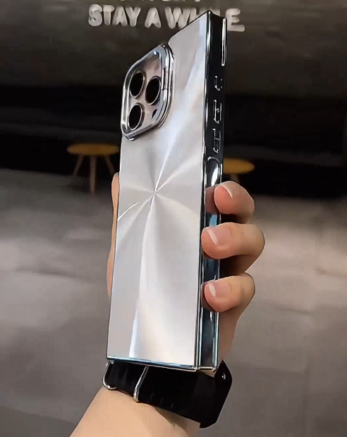 iPhone - Reflective Square Edge Phone Cover with Stand