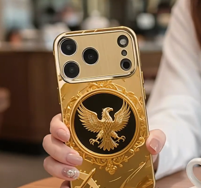 iPhone - Luxury 3D Embossed Gold Eagle Case