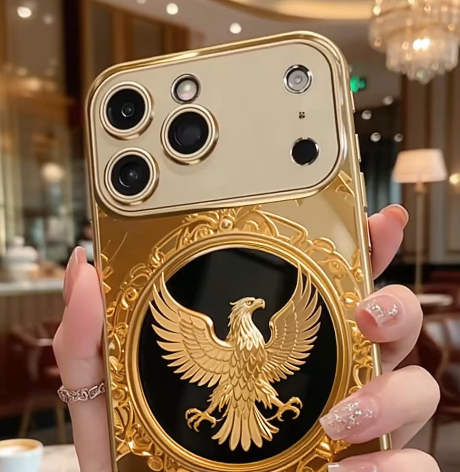 iPhone - Luxury 3D Embossed Gold Eagle Case