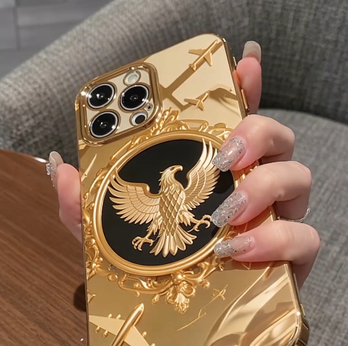 iPhone - Luxury 3D Embossed Gold Eagle Case