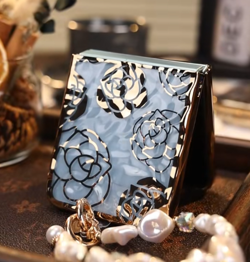 Galaxy Z Flip Series - Luxury Camellia Floral Pearl Bracelet Case