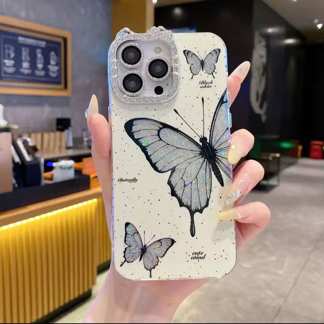 iPhone - Luxury Butterfly Case With Lanyard