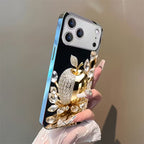 Elegant Golden Crystal Pattern Glass Case